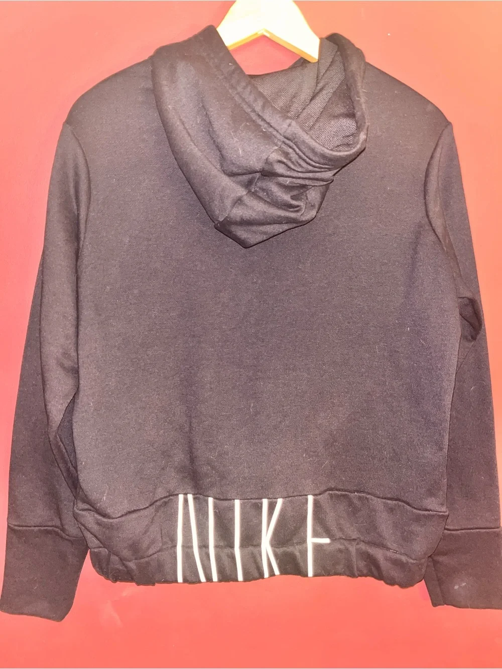Women’s Black Hoodie with Vertical NIKE Logo